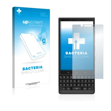 Front side of a product packaging with the brand logo upscreen. Next to it is the device BlackBerry Key2 shown with the corres