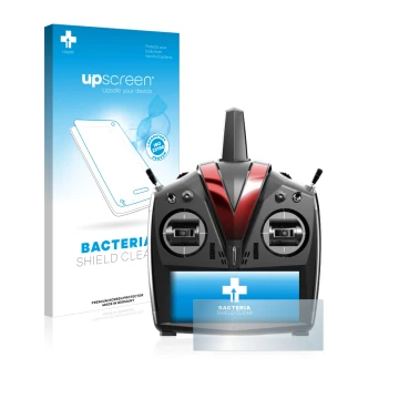 Front side of a product packaging with the brand logo upscreen. Next to it is the device VBar Control Touch shown with the cor