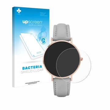 Front side of a product packaging with the brand logo upscreen. Next to it is the device Cluse La Boheme (38 mm) shown with th