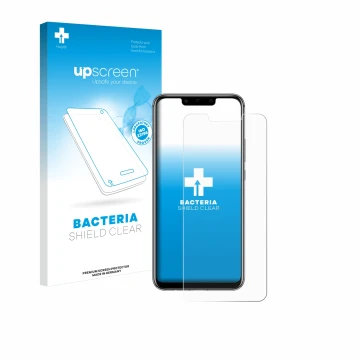 Front side of a product packaging with the brand logo upscreen. Next to it is the device Huawei Mate 20 lite shown with the co