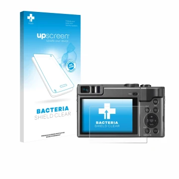 Front side of a product packaging with the brand logo upscreen. Next to it is the device Panasonic Lumix DC-TZ90 shown with th