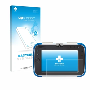 Front side of a product packaging with the brand logo upscreen. Next to it is the device Vtech Storio Max XL 2.0 shown with th