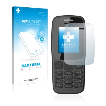 Front side of a product packaging with the brand logo upscreen. Next to it is the device Nokia 106 2018 shown with the corresp