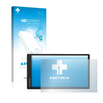 Front side of a product packaging with the brand logo upscreen. Next to it is the device Garmin DriveSmart 55 shown with the c