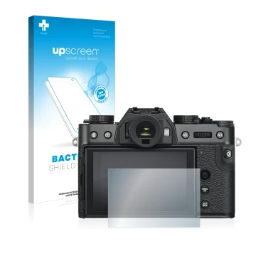 Front side of a product packaging with the brand logo upscreen. Next to it is the device Fujifilm X-T30 shown with the corresp