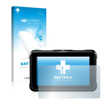 Front side of a product packaging with the brand logo upscreen. Next to it is the device Atomos Shinobi shown with the corresp