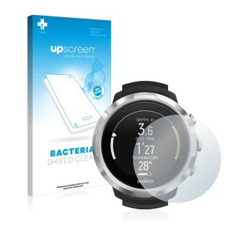 Front side of a product packaging with the brand logo upscreen. Next to it is the device Suunto D6 Support shown with the corr