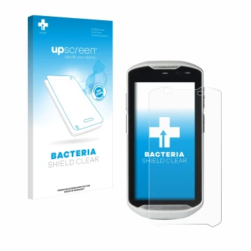 Front side of a product packaging with the brand logo upscreen. Next to it is the device Zebra TC52-HC shown with the correspo