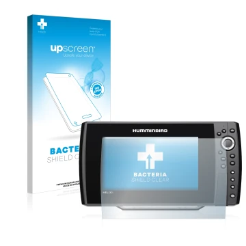 Front side of a product packaging with the brand logo upscreen. Next to it is the device Humminbird Helix 9 G3N shown with the