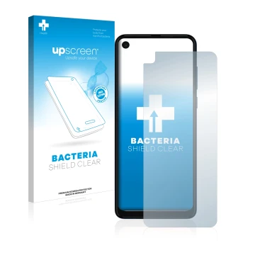 Front side of a product packaging with the brand logo upscreen. Next to it is the device Motorola One Vision shown with the co