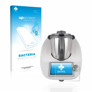 Front side of a product packaging with the brand logo upscreen. Next to it is the device Vorwerk Bimby TM6 shown with the corr