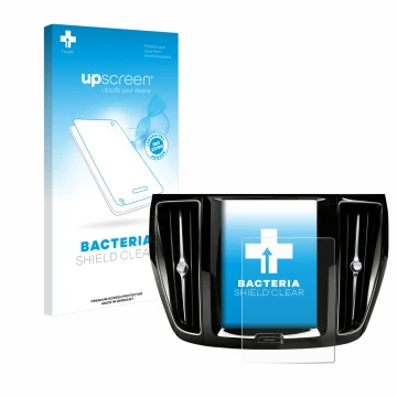 Front side of a product packaging with the brand logo upscreen. Next to it is the device Volvo V60 Sensus Connect 2019-2020 sh