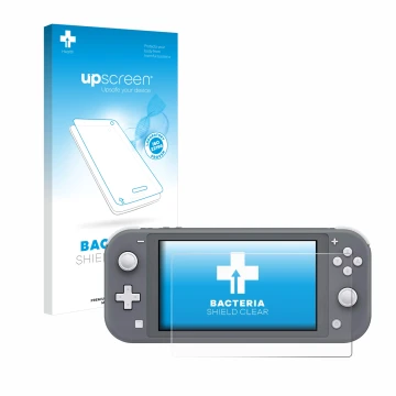 Front side of a product packaging with the brand logo upscreen. Next to it is the device Nintendo Switch Lite shown with the c