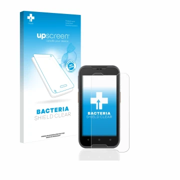 Front side of a product packaging with the brand logo upscreen. Next to it is the device Datalogic Memor 10 shown with the cor