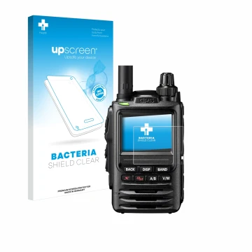 Front side of a product packaging with the brand logo upscreen. Next to it is the device Yaesu FT-3D shown with the correspond