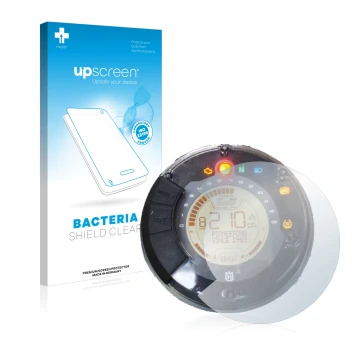 Front side of a product packaging with the brand logo upscreen. Next to it is the device Husqvarna Vitpilen 701 Speedometer di