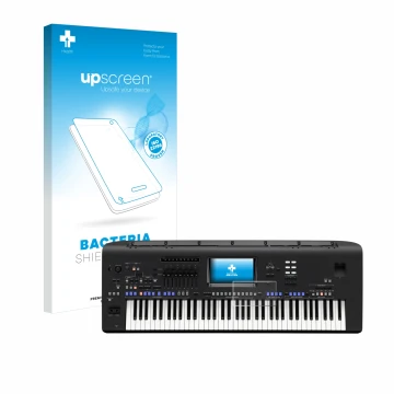 Front side of a product packaging with the brand logo upscreen. Next to it is the device Yamaha Genos shown with the correspon