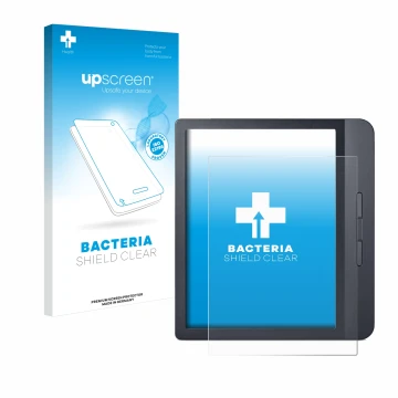 Front side of a product packaging with the brand logo upscreen. Next to it is the device Kobo Libra H2O shown with the corresp