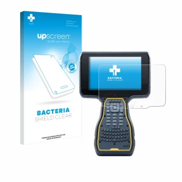 Front side of a product packaging with the brand logo upscreen. Next to it is the device Trimble TSC7 Controller shown with th