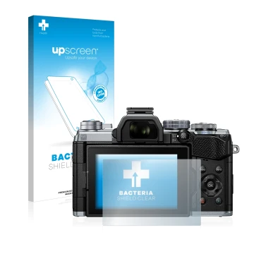 Front side of a product packaging with the brand logo upscreen. Next to it is the device Olympus OM-D E-M5 Mark III shown with