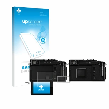 Front side of a product packaging with the brand logo upscreen. Next to it is the device Fujifilm X-Pro3 shown with the corres