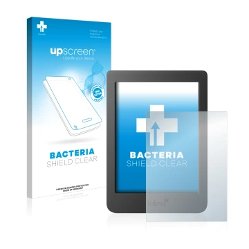 Front side of a product packaging with the brand logo upscreen. Next to it is the device Tolino Page 2 shown with the correspo