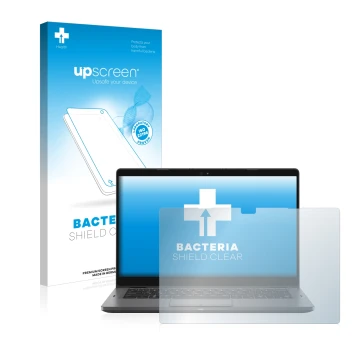 Front side of a product packaging with the brand logo upscreen. Next to it is the device Dell Latitude 5300 2-in-1 shown with 