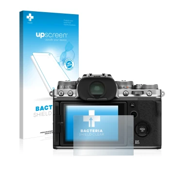 Front side of a product packaging with the brand logo upscreen. Next to it is the device Fujifilm X-T4 shown with the correspo