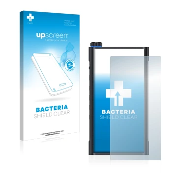 Front side of a product packaging with the brand logo upscreen. Next to it is the device FiiO M15 shown with the corresponding