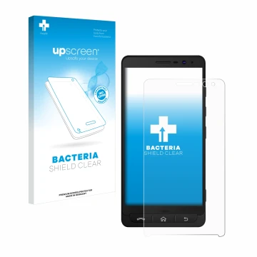 Front side of a product packaging with the brand logo upscreen. Next to it is the device Beafon M5 shown with the correspondin