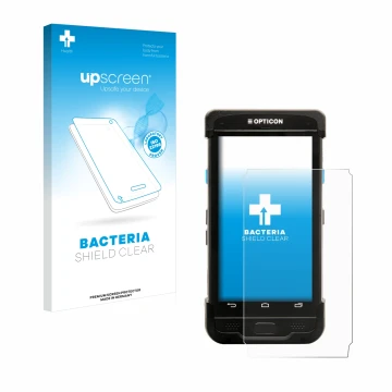 Front side of a product packaging with the brand logo upscreen. Next to it is the device Opticon H-31 shown with the correspon