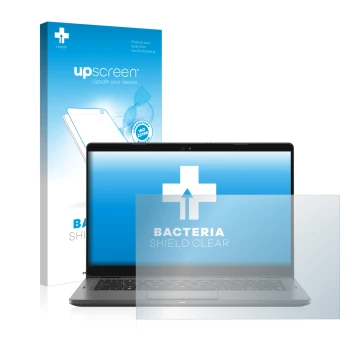 Front side of a product packaging with the brand logo upscreen. Next to it is the device Dell Latitude 13.3