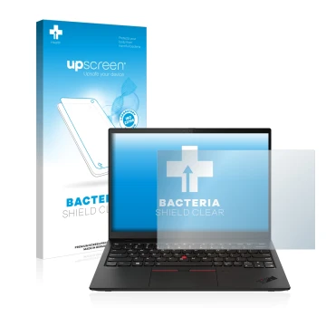 Front side of a product packaging with the brand logo upscreen. Next to it is the device Lenovo ThinkPad X1 Nano shown with th