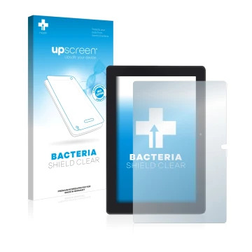 Front side of a product packaging with the brand logo upscreen. Next to it is the device Simbans Tangotab 10