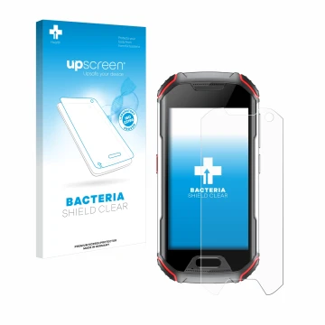 Front side of a product packaging with the brand logo upscreen. Next to it is the device Unihertz Atom L shown with the corres