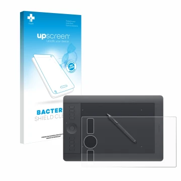 Front side of a product packaging with the brand logo upscreen. Next to it is the device Wacom Intuos Pro S PTH-460 shown with