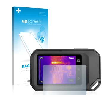 Front side of a product packaging with the brand logo upscreen. Next to it is the device Flir C5 shown with the corresponding 