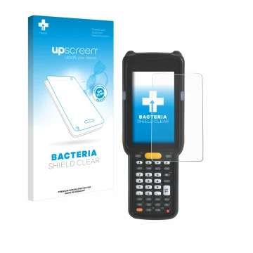 Front side of a product packaging with the brand logo upscreen. Next to it is the device Zebra MC330L shown with the correspon