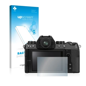 Front side of a product packaging with the brand logo upscreen. Next to it is the device Fujifilm X-S10 shown with the corresp