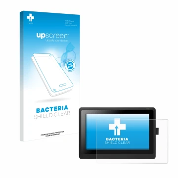 Front side of a product packaging with the brand logo upscreen. Next to it is the device Wacom Cintiq 16 shown with the corres