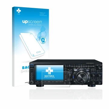 Front side of a product packaging with the brand logo upscreen. Next to it is the device Yaesu FT-DX101D shown with the corres