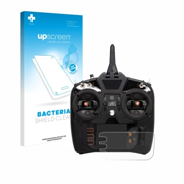 Front side of a product packaging with the brand logo upscreen. Next to it is the device Spektrum NX8 shown with the correspon