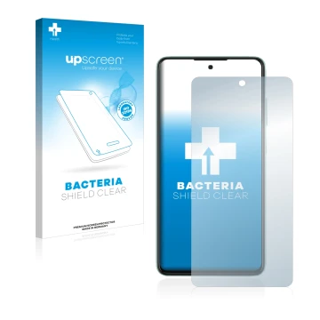 Front side of a product packaging with the brand logo upscreen. Next to it is the device Samsung Galaxy A52 shown with the cor