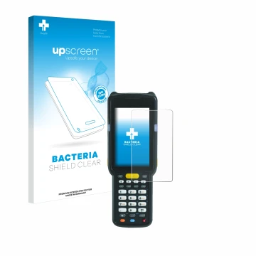 Front side of a product packaging with the brand logo upscreen. Next to it is the device Zebra MC3300X shown with the correspo