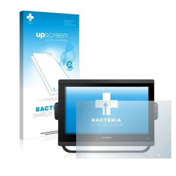 Front side of a product packaging with the brand logo upscreen. Next to it is the device Garmin GPSMAP 923 shown with the corr