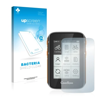 Front side of a product packaging with the brand logo upscreen. Next to it is the device CooSpo BC200 shown with the correspon