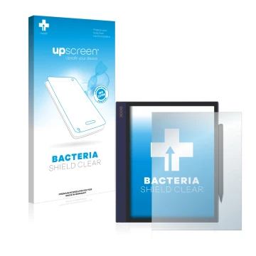 Front side of a product packaging with the brand logo upscreen. Next to it is the device Boox Note Air shown with the correspo