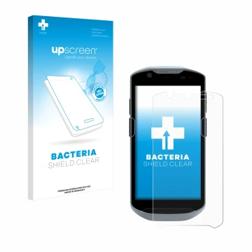 Front side of a product packaging with the brand logo upscreen. Next to it is the device Zebra TC52x shown with the correspond