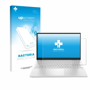 Front side of a product packaging with the brand logo upscreen. Next to it is the device HP Pavilion x360 (15-erX) shown with 