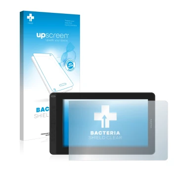 Front side of a product packaging with the brand logo upscreen. Next to it is the device Huion Kamvas 13 shown with the corres
